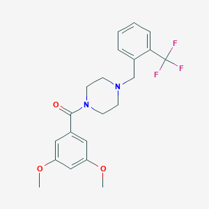 molecular formula C21H23F3N2O3 B248478 1-(3,5-DIMETHOXYBENZOYL)-4-{[2-(TRIFLUOROMETHYL)PHENYL]METHYL}PIPERAZINE 