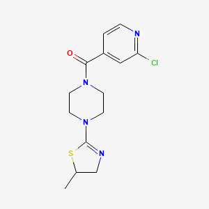 molecular formula C14H17ClN4OS B2484810 (2-Chloropyridin-4-yl)-[4-(5-methyl-4,5-dihydro-1,3-thiazol-2-yl)piperazin-1-yl]methanone CAS No. 1385425-37-5