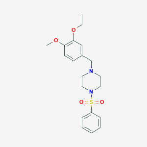 molecular formula C20H26N2O4S B248482 1-(3-Ethoxy-4-methoxybenzyl)-4-(phenylsulfonyl)piperazine 