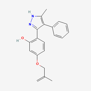 molecular formula C20H20N2O2 B2484822 2-(5-甲基-4-苯基-1H-吡唑-3-基)-5-((2-甲基烯基)氧基)苯酚 CAS No. 716330-83-5