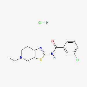 molecular formula C15H17Cl2N3OS B2484870 3-chloro-N-(5-ethyl-4,5,6,7-tetrahydrothiazolo[5,4-c]pyridin-2-yl)benzamide hydrochloride CAS No. 1189884-49-8