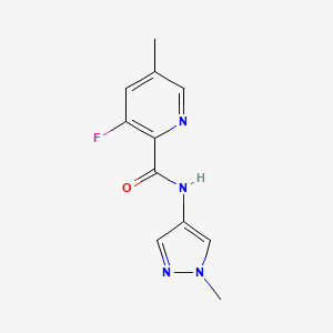 molecular formula C11H11FN4O B2484874 3-fluoro-5-methyl-N-(1-methyl-1H-pyrazol-4-yl)pyridine-2-carboxamide CAS No. 2415452-34-3