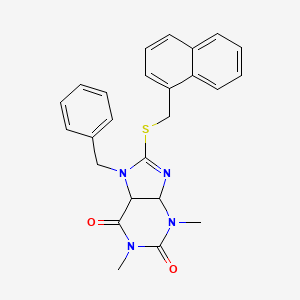 7-benzyl-1,3-dimethyl-8-{[(naphthalen-1-yl)methyl]sulfanyl}-2,3,6,7-tetrahydro-1H-purine-2,6-dione