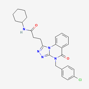 molecular formula C25H26ClN5O2 B2484898 3-[4-(4-氯苄基)-5-氧代-4,5-二氢[1,2,4]三唑并[4,3-a]喹唑啉-1-基]-N-环己基丙酰胺 CAS No. 902922-52-5