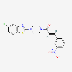 molecular formula C21H19ClN4O3S B2484927 (E)-1-(4-(5-chloro-4-methylbenzo[d]thiazol-2-yl)piperazin-1-yl)-3-(3-nitrophenyl)prop-2-en-1-one CAS No. 886918-55-4