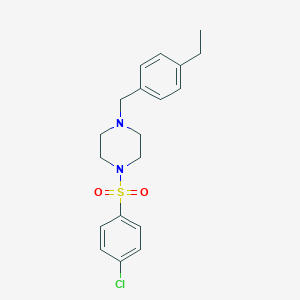 molecular formula C19H23ClN2O2S B248493 1-[(4-Chlorophenyl)sulfonyl]-4-(4-ethylbenzyl)piperazine 