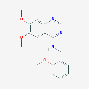molecular formula C18H19N3O3 B2484932 6,7-dimethoxy-N-[(2-methoxyphenyl)methyl]quinazolin-4-amine CAS No. 672952-05-5