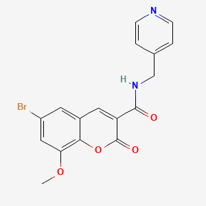 molecular formula C17H13BrN2O4 B2484937 6-bromo-8-methoxy-2-oxo-N-(pyridin-4-ylmethyl)-2H-chromene-3-carboxamide CAS No. 831229-96-0