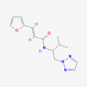 molecular formula C14H18N4O2 B2484940 (E)-3-(furan-2-yl)-N-(3-methyl-1-(2H-1,2,3-triazol-2-yl)butan-2-yl)acrylamide CAS No. 2035004-73-8