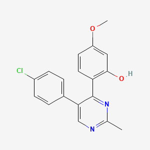 molecular formula C18H15ClN2O2 B2484941 2-(5-(4-Chlorophenyl)-2-methylpyrimidin-4-yl)-5-methoxyphenol CAS No. 678189-82-7