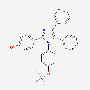 molecular formula C28H19F3N2O2 B2484949 4-(4,5-二苯基-1-(4-(三氟甲氧基)苯基)咪唑-2-YL)酚 CAS No. 497061-18-4