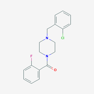 molecular formula C18H18ClFN2O B248495 1-(2-Chlorobenzyl)-4-(2-fluorobenzoyl)piperazine 