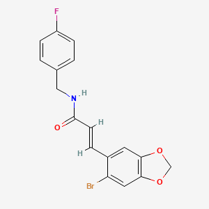 (E)-3-(6-bromo-1,3-benzodioxol-5-yl)-N-(4-fluorobenzyl)-2-propenamide