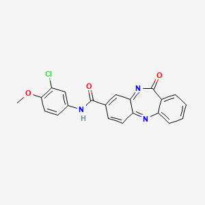 N-(3-chloro-4-methoxyphenyl)-10-oxo-2,9-diazatricyclo[9.4.0.0^{3,8}]pentadeca-1(11),3(8),4,6,12,14-hexaene-6-carboxamide