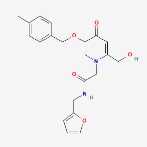 molecular formula C21H22N2O5 B2484975 N-(furan-2-ylmethyl)-2-(2-(hydroxymethyl)-5-((4-methylbenzyl)oxy)-4-oxopyridin-1(4H)-yl)acetamide CAS No. 941885-70-7