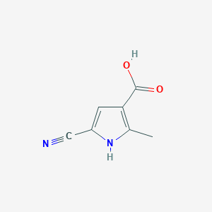 molecular formula C7H6N2O2 B2484976 5-cyano-2-methyl-1H-pyrrole-3-carboxylic acid CAS No. 1864060-99-0