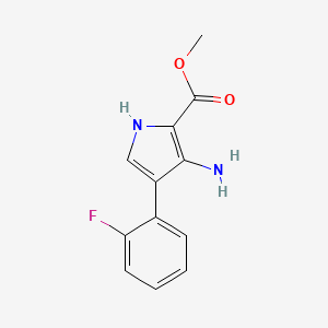 molecular formula C12H11FN2O2 B2484977 methyl 3-amino-4-(2-fluorophenyl)-1H-pyrrole-2-carboxylate CAS No. 1184998-24-0