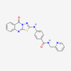 4-((5-oxo-5H-[1,3,4]thiadiazolo[2,3-b]quinazolin-2-yl)amino)-N-(pyridin-2-ylmethyl)benzamide