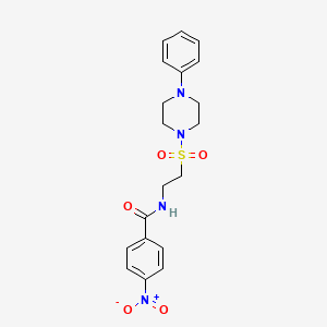 4-nitro-N-[2-(4-phenylpiperazin-1-yl)sulfonylethyl]benzamide