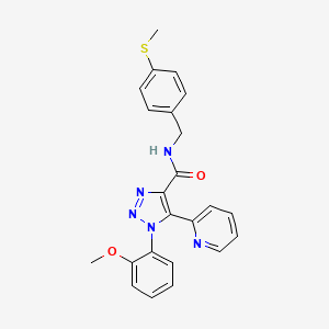 molecular formula C23H21N5O2S B2484990 1-(2-methoxyphenyl)-N-(4-(methylthio)benzyl)-5-(pyridin-2-yl)-1H-1,2,3-triazole-4-carboxamide CAS No. 1251625-66-7