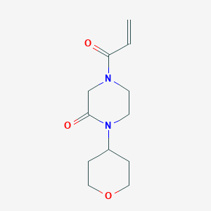 B2485003 1-(Oxan-4-yl)-4-prop-2-enoylpiperazin-2-one CAS No. 2361657-36-3
