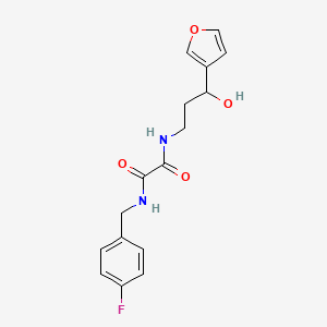 molecular formula C16H17FN2O4 B2485006 N1-(4-fluorobenzyl)-N2-(3-(furan-3-yl)-3-hydroxypropyl)oxalamide CAS No. 1428365-67-6