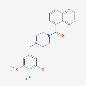 molecular formula C24H26N2O4 B248501 2,6-Dimethoxy-4-{[4-(1-naphthoyl)-1-piperazinyl]methyl}phenol 