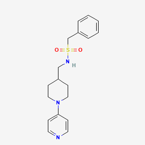 molecular formula C18H23N3O2S B2485015 1-phenyl-N-((1-(pyridin-4-yl)piperidin-4-yl)methyl)methanesulfonamide CAS No. 2034586-86-0