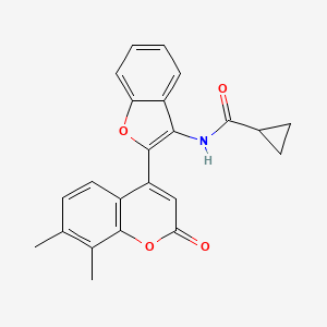 N-[2-(7,8-dimethyl-2-oxo-2H-chromen-4-yl)-1-benzofuran-3-yl]cyclopropanecarboxamide