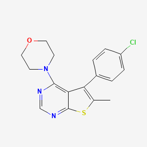 molecular formula C17H16ClN3OS B2485024 4-(5-(4-Chlorophenyl)-6-methylthieno[2,3-d]pyrimidin-4-yl)morpholine CAS No. 379236-27-8