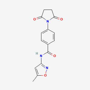 molecular formula C15H13N3O4 B2485027 4-(2,5-二氧代-吡咯啉-1-基)-N-(5-甲基-异噁唑-3-基)-苯甲酰胺 CAS No. 477546-45-5