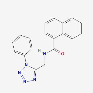 molecular formula C19H15N5O B2485037 N-((1-phenyl-1H-tetrazol-5-yl)methyl)-1-naphthamide CAS No. 897615-05-3