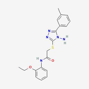 molecular formula C19H21N5O2S B2485049 2-((4-氨基-5-(间甲苯基)-4H-1,2,4-三唑-3-基)硫)-N-(2-乙氧基苯基)乙酰胺 CAS No. 843634-48-0