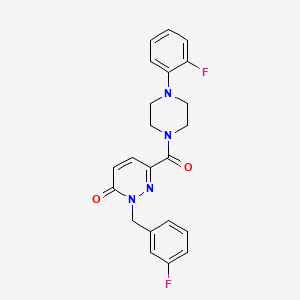 molecular formula C22H20F2N4O2 B2485053 2-(3-fluorobenzyl)-6-(4-(2-fluorophenyl)piperazine-1-carbonyl)pyridazin-3(2H)-one CAS No. 1040662-83-6