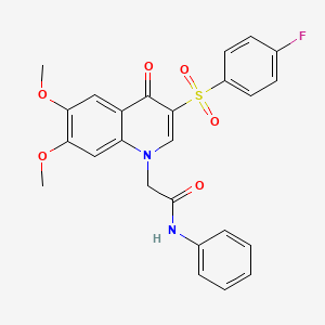 2-[3-(4-fluorophenyl)sulfonyl-6,7-dimethoxy-4-oxoquinolin-1-yl]-N-phenylacetamide