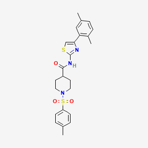N-(4-(2,5-dimethylphenyl)thiazol-2-yl)-1-tosylpiperidine-4-carboxamide