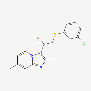 2-[(3-Chlorophenyl)sulfanyl]-1-(2,7-dimethylimidazo[1,2-a]pyridin-3-yl)-1-ethanone