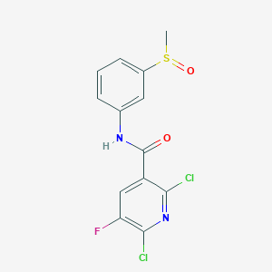 molecular formula C13H9Cl2FN2O2S B2485072 2,6-Dichloro-5-fluoro-N-(3-methylsulfinylphenyl)pyridine-3-carboxamide CAS No. 1385454-37-4