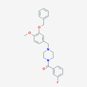 molecular formula C26H27FN2O3 B248508 [4-(3-Benzyloxy-4-methoxy-benzyl)-piperazin-1-yl]-(3-fluoro-phenyl)-methanone 