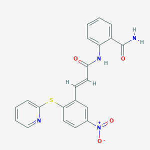 2-(3-(5-Nitro-2-(2-pyridylthio)phenyl)prop-2-enoylamino)benzamide
