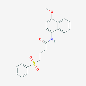 molecular formula C21H21NO4S B2485088 N-(4-methoxynaphthalen-1-yl)-4-(phenylsulfonyl)butanamide CAS No. 942003-55-6
