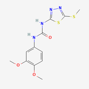 molecular formula C12H14N4O3S2 B2485092 1-(3,4-Dimethoxyphenyl)-3-(5-(methylthio)-1,3,4-thiadiazol-2-yl)urea CAS No. 922815-70-1