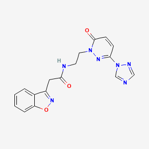 2-(benzo[d]isoxazol-3-yl)-N-(2-(6-oxo-3-(1H-1,2,4-triazol-1-yl)pyridazin-1(6H)-yl)ethyl)acetamide