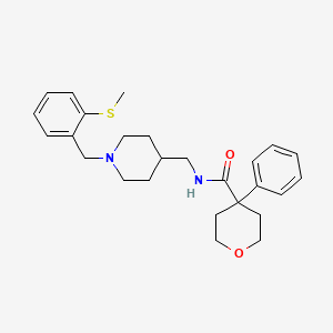 molecular formula C26H34N2O2S B2485104 N-((1-(2-(甲硫基)苄基)哌啶-4-基)甲基)-4-苯基四氢-2H-吡喃-4-甲酸酰胺 CAS No. 1286706-17-9