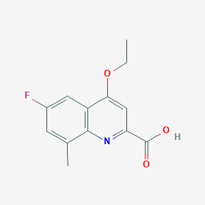 molecular formula C13H12FNO3 B2485107 4-Ethoxy-6-fluoro-8-methylquinoline-2-carboxylic acid CAS No. 1338660-44-8