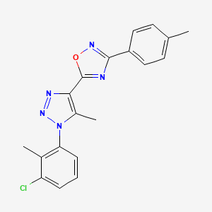 molecular formula C19H16ClN5O B2485108 5-[1-(3-氯-2-甲基苯基)-5-甲基-1H-1,2,3-三唑-4-基]-3-(4-甲基苯基)-1,2,4-噁二唑 CAS No. 895093-96-6