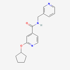 molecular formula C17H19N3O2 B2485111 2-(cyclopentyloxy)-N-(pyridin-3-ylmethyl)isonicotinamide CAS No. 2034366-25-9