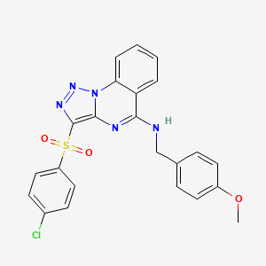 molecular formula C23H18ClN5O3S B2485117 3-[(4-氯苯基)磺酰]-N-(4-甲氧基苄基)[1,2,3]噻唑并[1,5-a]喹唑啉-5-胺 CAS No. 899217-62-0