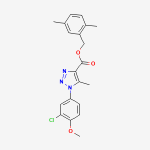 molecular formula C20H20ClN3O3 B2485118 2,5-dimethylbenzyl 1-(3-chloro-4-methoxyphenyl)-5-methyl-1H-1,2,3-triazole-4-carboxylate CAS No. 946243-01-2