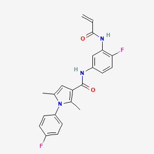 molecular formula C22H19F2N3O2 B2485124 1-(4-Fluorophenyl)-N-[4-fluoro-3-(prop-2-enoylamino)phenyl]-2,5-dimethylpyrrole-3-carboxamide CAS No. 1825607-88-2